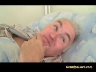 Grandpa honey fucking a nice brunette nurse giving blowjob
