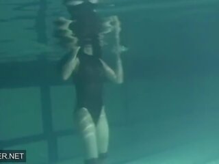 Shaved Brunette Sissy Irina Polcharova Naked in the Pool
