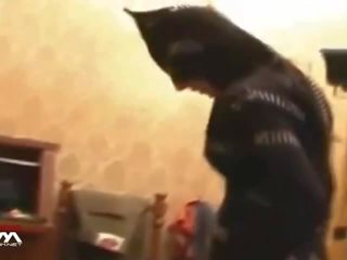 Maskovaný catwoman honění vtipálek & denial zasedání