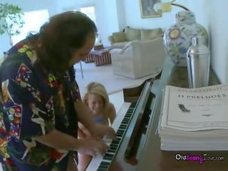 Ron Jeremy Playing Piano For enchanting Young Big Tit seductress