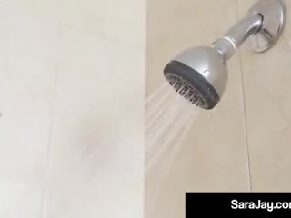 Gym Soaked MILF Sara Jay Dildo Bangs Her Pussy in Shower