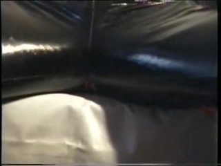 Sperm-Traudl with crotchopen pvc trousers gets a fuck without caressing